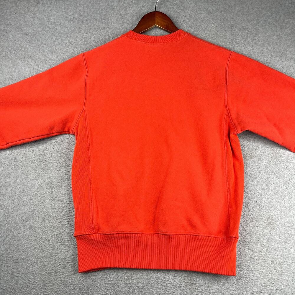 Champion Reverse Weave Sweatshirt Small Bright Orange Casual Logo Mens - Picture 5 of 10